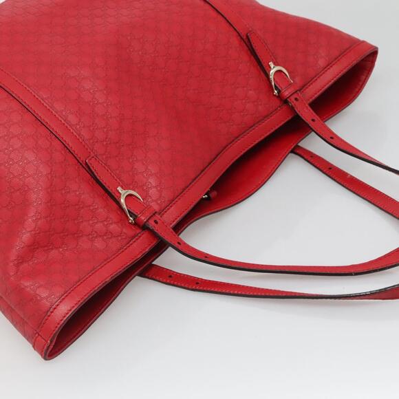 GUCCI Micro GG Canvas Micro Guccissima Bag Leather Red Gold - Picture 6 of 16